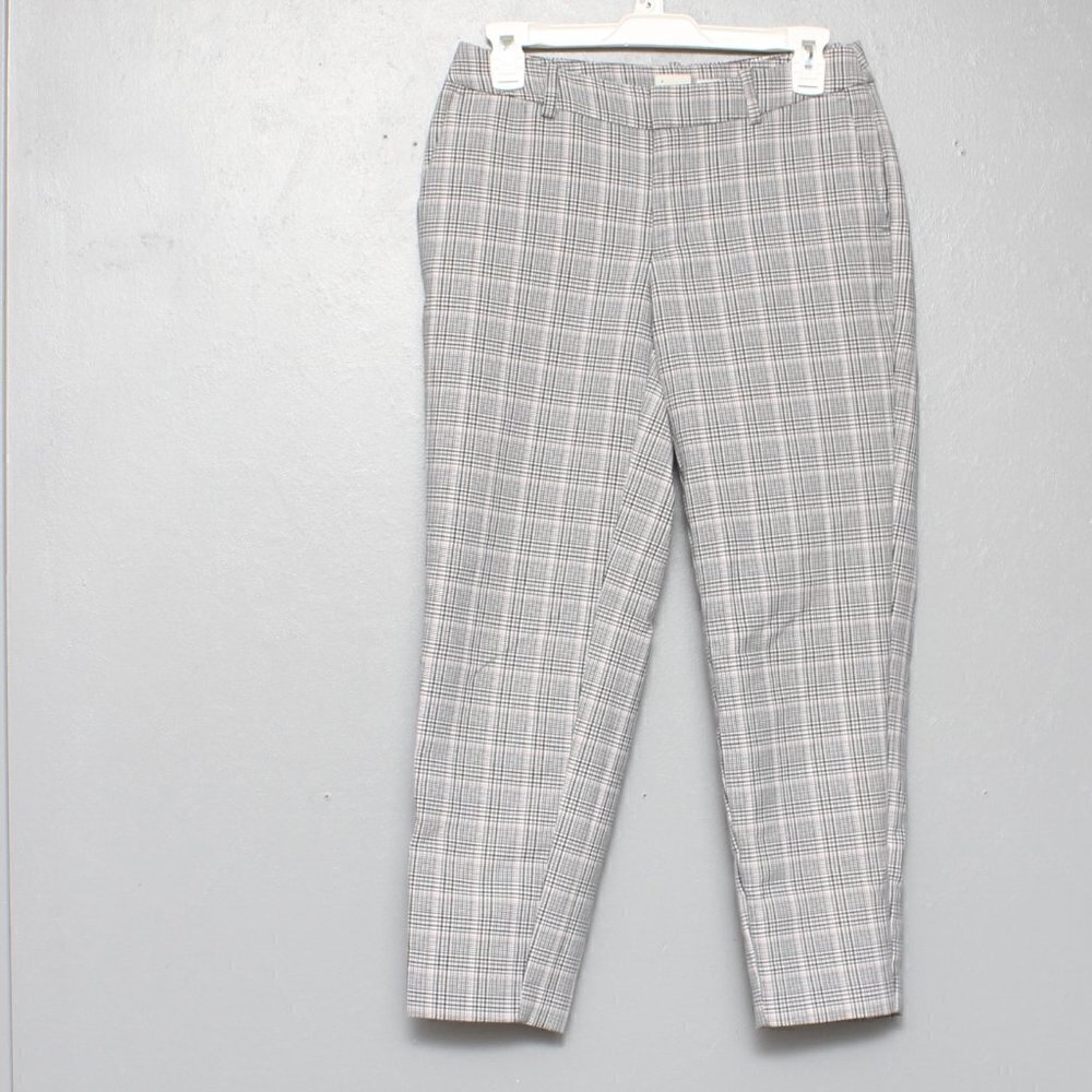 A new day black and white plaid stretch trouser pants slacks career wear